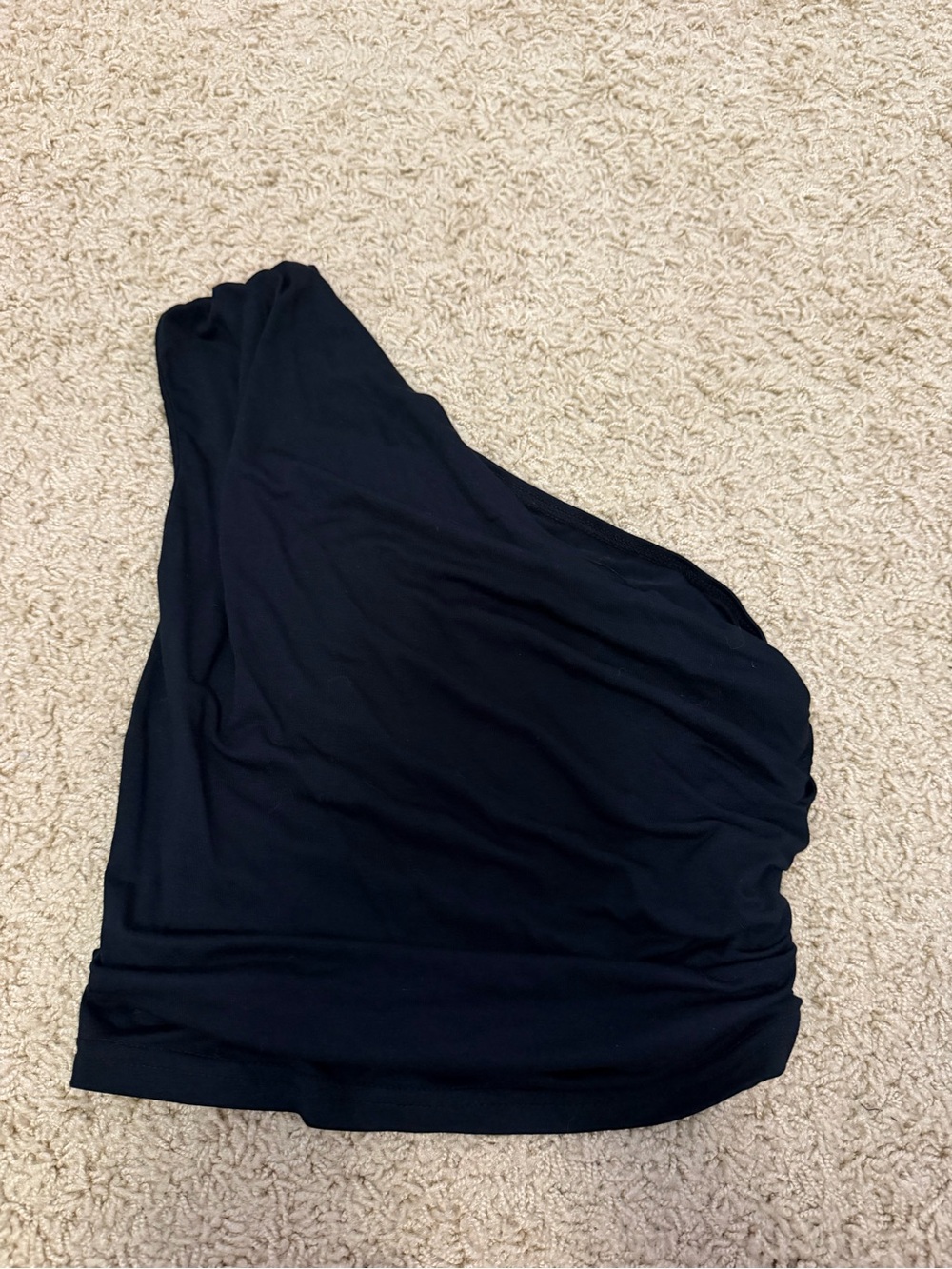 SHEIN Black Asymmetrical One-Shoulder Shirt